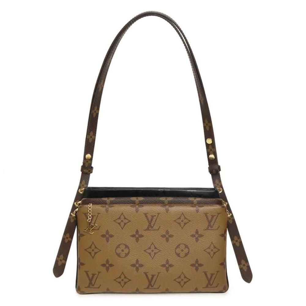 Pochette LV 3 Shoulder Bag Monogram Reverse Lamb Leather Beige Black